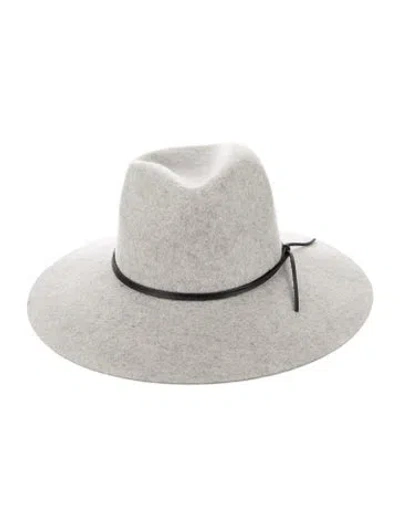 Pre-owned Saks Fifth Avenue Fedora Wool Hat W/tags In Grey