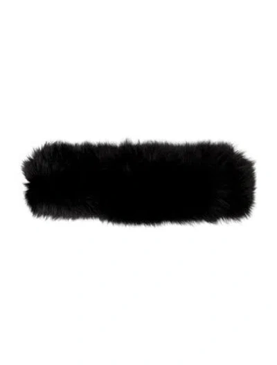Pre-owned Saks Fifth Avenue Fox Adjustable Headband In Black