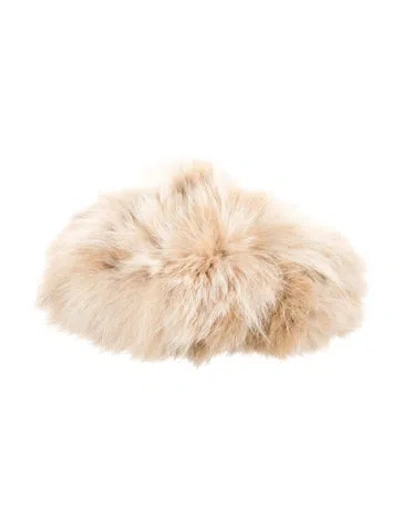 Pre-owned Saks Fifth Avenue Fox Fur Hat In Neutral