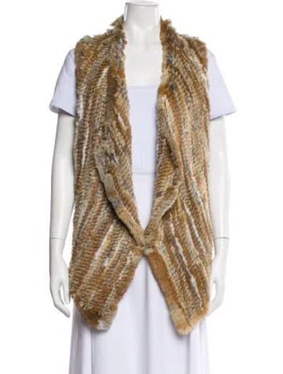 Pre-owned Saks Fifth Avenue Fur Animal Print Fur Jacket In Neutral