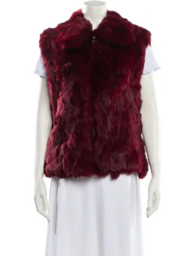 Pre-owned Saks Fifth Avenue Fur Fur Jacket In Red