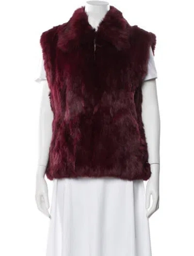 Pre-owned Saks Fifth Avenue Fur Fur Jacket In Red