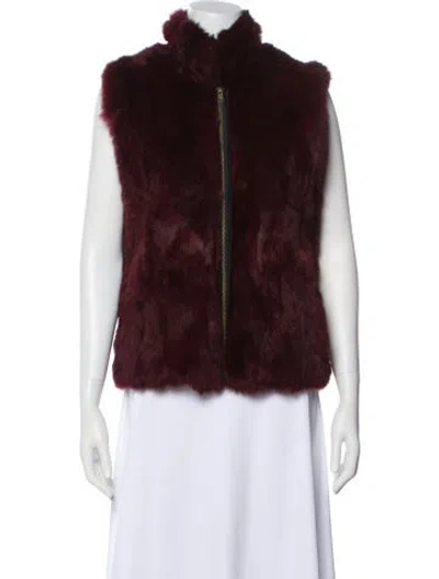 Pre-owned Saks Fifth Avenue Fur Fur Jacket In Red