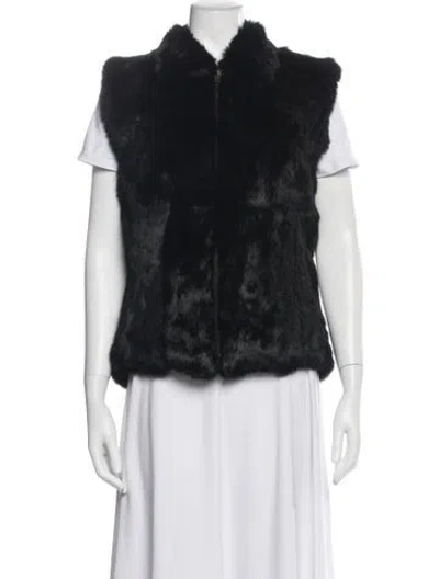 Pre-owned Saks Fifth Avenue Fur Jacket In Blue