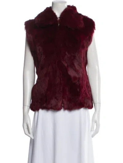 Pre-owned Saks Fifth Avenue Fur Jacket In Burgundy