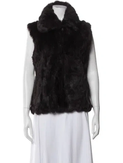 Pre-owned Saks Fifth Avenue Fur Vest In Black