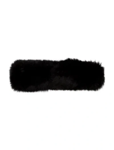 Pre-owned Saks Fifth Avenue Fur Winter Headband In Black
