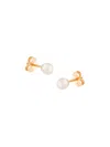 SAKS FIFTH AVENUE GIRL'S 14K YELLOW GOLD & 4MM ROUND CULTURED PEARL STUD EARRINGS