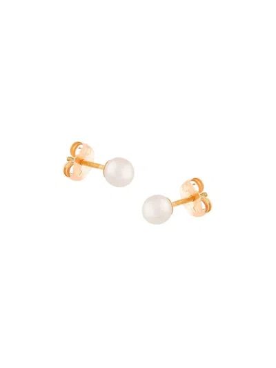 Saks Fifth Avenue Kids' Girl's 14k Yellow Gold & 4mm Round Cultured Pearl Stud Earrings