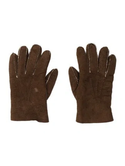 Pre-owned Saks Fifth Avenue Glove And Mittens In Brown