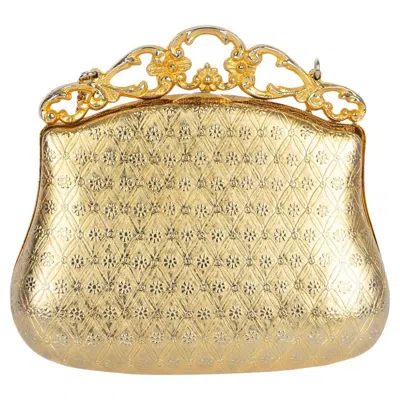 Pre-owned Saks Fifth Avenue Golden Bag In Sand