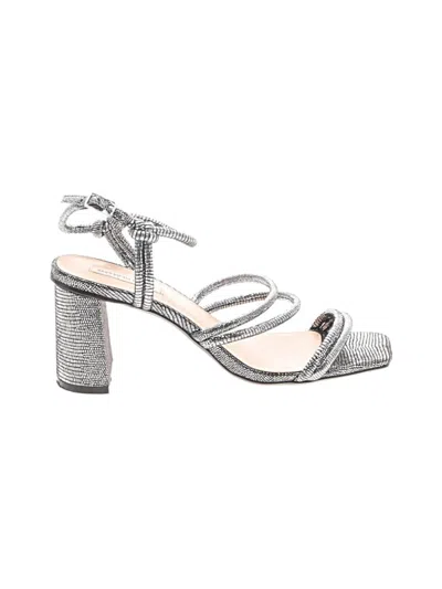 Pre-owned Saks Fifth Avenue Heels In Silver