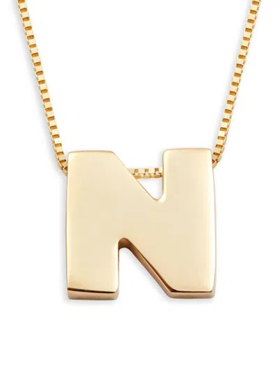 Saks Fifth Avenue Initial 14k Yellow Gold Necklace In Letter N