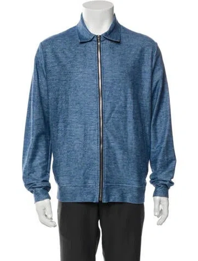 Pre-owned Saks Fifth Avenue Jacket In Blue