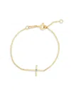 SAKS FIFTH AVENUE KID'S 14K YELLOW GOLD & CUBIC ZIRCONIA CROSS BRACELET