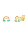 SAKS FIFTH AVENUE KID'S 14K YELLOW GOLD & ENAMEL RAINBOW STUD EARRINGS