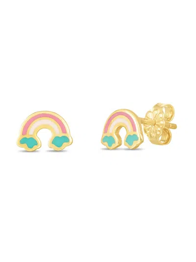Saks Fifth Avenue Kid's 14k Yellow Gold & Enamel Rainbow Stud Earrings