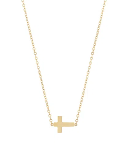 Saks Fifth Avenue Kid's 14k Yellow Gold Cross Necklace