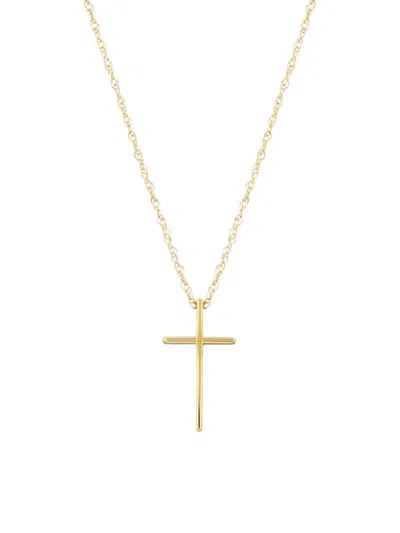 Saks Fifth Avenue Kid's 14k Yellow Gold Swedged Cross Pendant Necklace