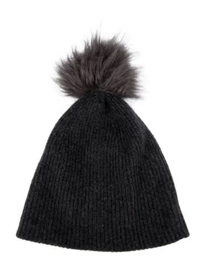 Pre-owned Saks Fifth Avenue Knit Beanie In Gray