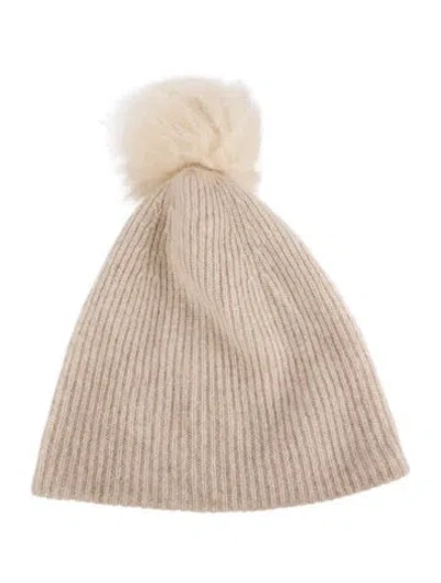 Pre-owned Saks Fifth Avenue Knit Beanie In Neutral