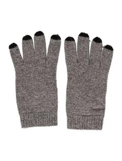 Pre-owned Saks Fifth Avenue Knit Cashmere Gloves In Gray