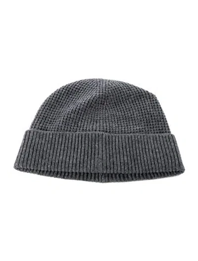 Pre-owned Saks Fifth Avenue Knit Wool Beanie W/tags In Grey