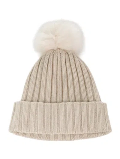 Pre-owned Saks Fifth Avenue Knitted Beanie In Neutral