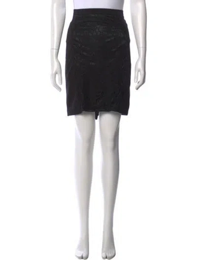 Pre-owned Saks Fifth Avenue Lace Pattern Mini Skirt In Black