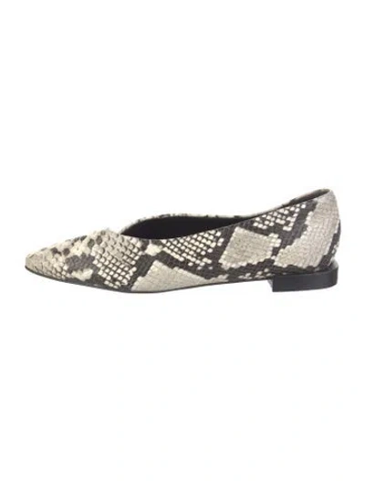 Pre-owned Saks Fifth Avenue Leather Animal Print Sandals In Black