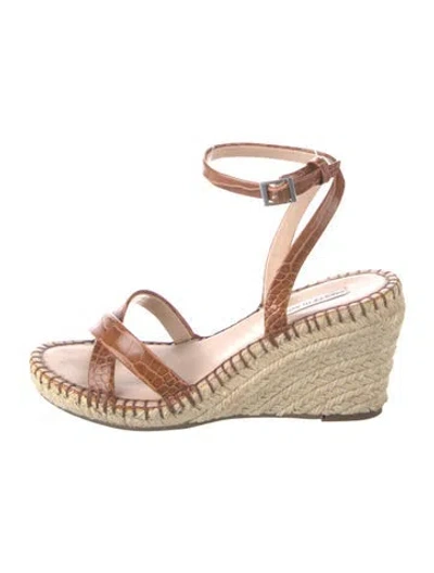 Pre-owned Saks Fifth Avenue Leather Animal Print Sandals In Pink