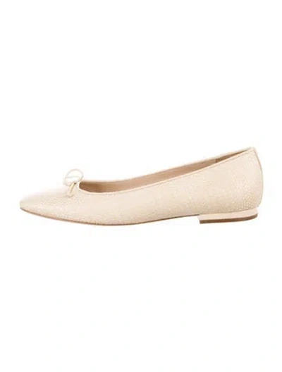 Pre-owned Saks Fifth Avenue Leather Ballet Flats In Neutrals