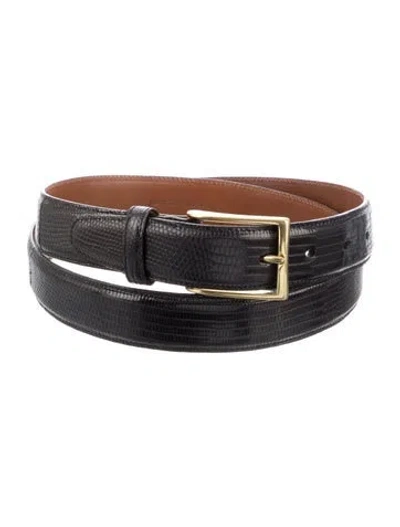 Pre-owned Saks Fifth Avenue Leather Belt Kit In Black