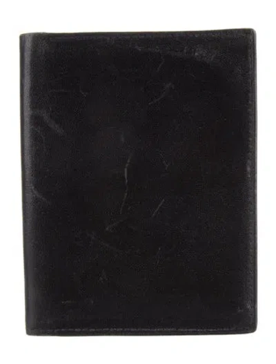Pre-owned Saks Fifth Avenue Leather Bifold Wallet In Black