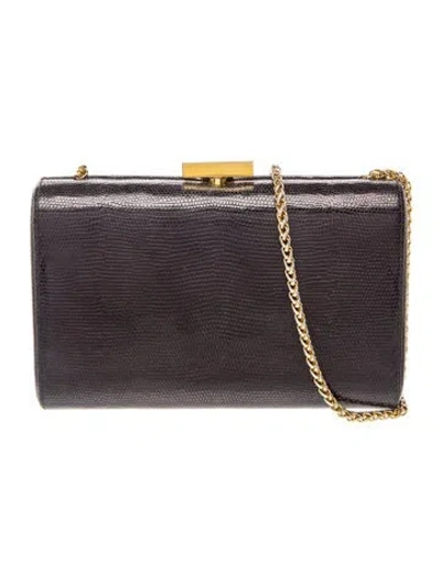 Pre-owned Saks Fifth Avenue Leather Clutch In Black