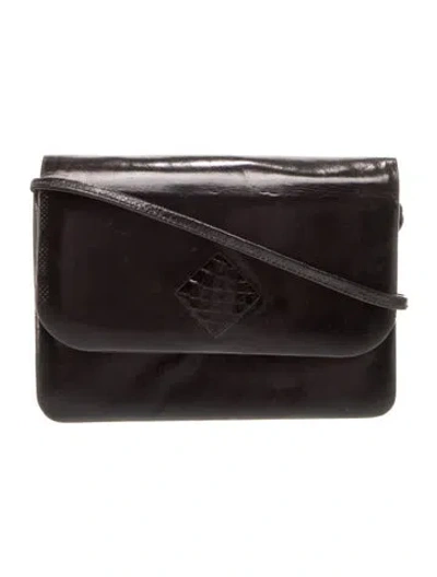Pre-owned Saks Fifth Avenue Leather Crossbody Bag In Blue
