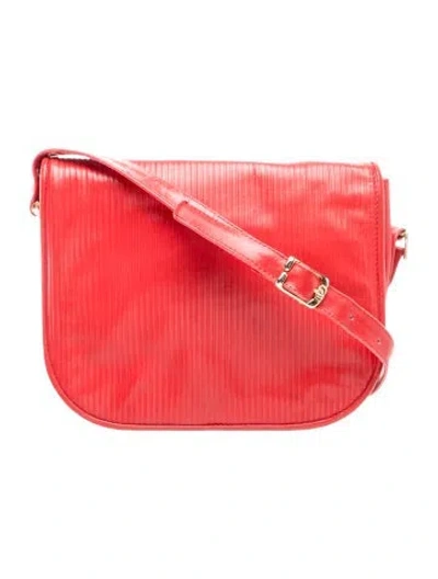 Pre-owned Saks Fifth Avenue Leather Crossbody Bag In Red