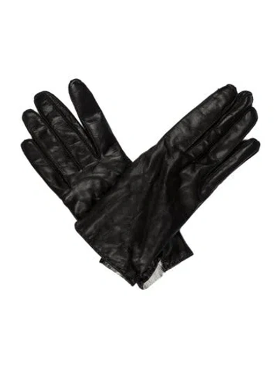 Pre-owned Saks Fifth Avenue Leather Gloves In Black