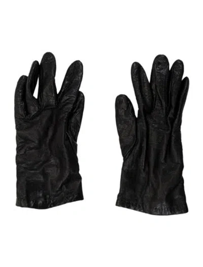 Pre-owned Saks Fifth Avenue Leather Gloves In Black