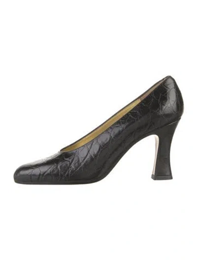 Pre-owned Saks Fifth Avenue Leather Pumps In Black