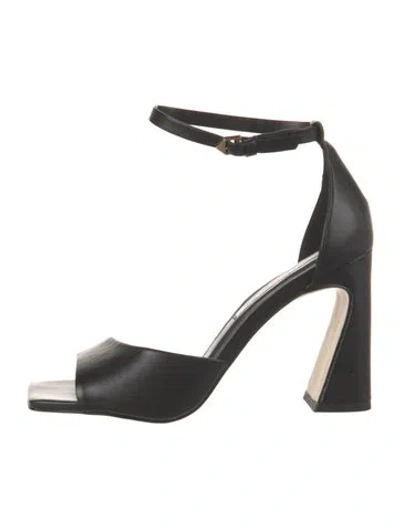 Pre-owned Saks Fifth Avenue Leather Sandals In Black