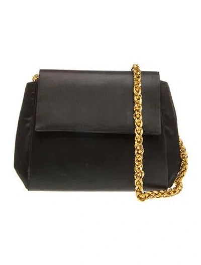 Pre-owned Saks Fifth Avenue Leather Shoulder Bag In Black