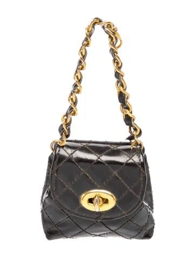 Pre-owned Saks Fifth Avenue Leather Shoulder Bag In Black