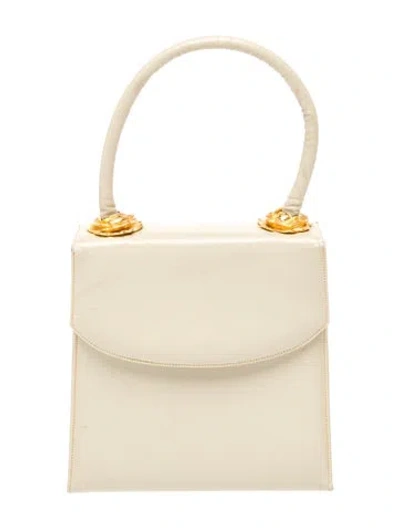 Pre-owned Saks Fifth Avenue Leather Top Handle Bag In Neutral