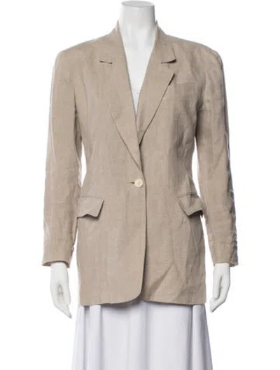 Pre-owned Saks Fifth Avenue Linen Blazer In Neutrals