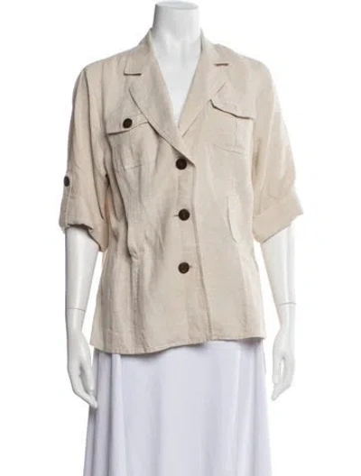 Pre-owned Saks Fifth Avenue Linen Jacket In Neutral
