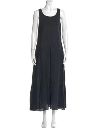Pre-owned Saks Fifth Avenue Linen Long Dress In Blue
