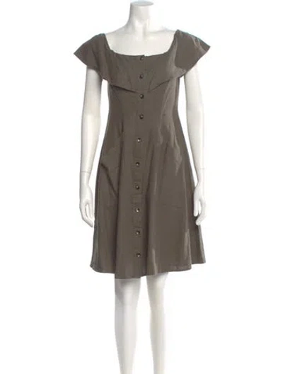 Pre-owned Saks Fifth Avenue Linen Mini Dress In Green