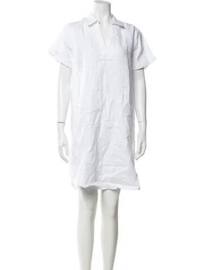 Pre-owned Saks Fifth Avenue Linen Mini Dress W/ Tags In White