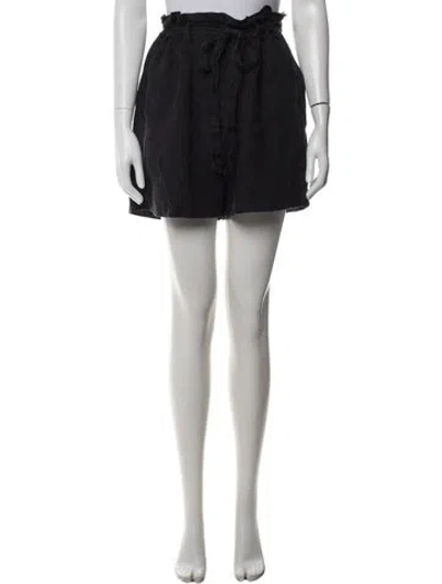 Pre-owned Saks Fifth Avenue Linen Mini Shorts In Black